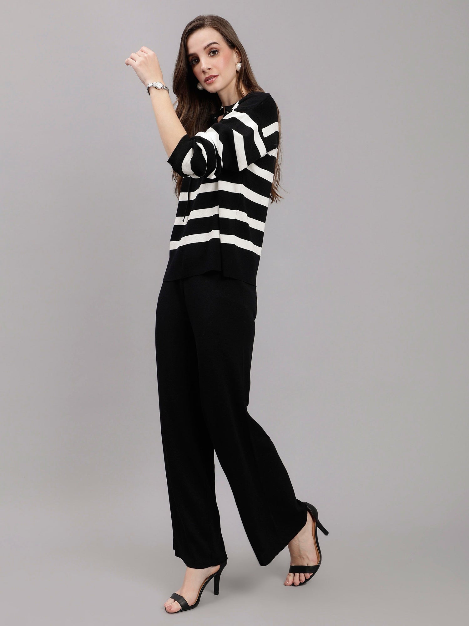 Striped Knitted Two Piece Set