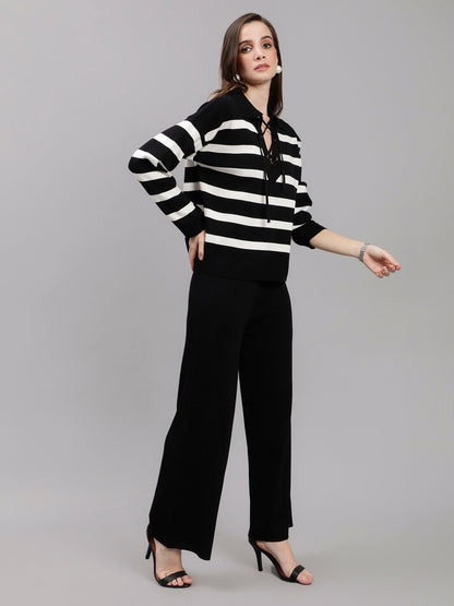 Striped Knitted Two Piece Set