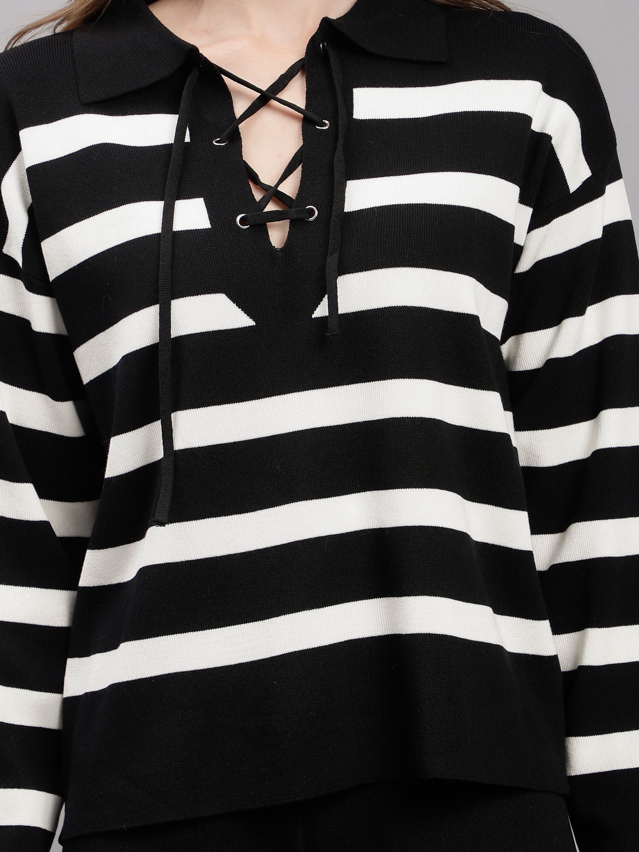 Striped Knitted Two Piece Set