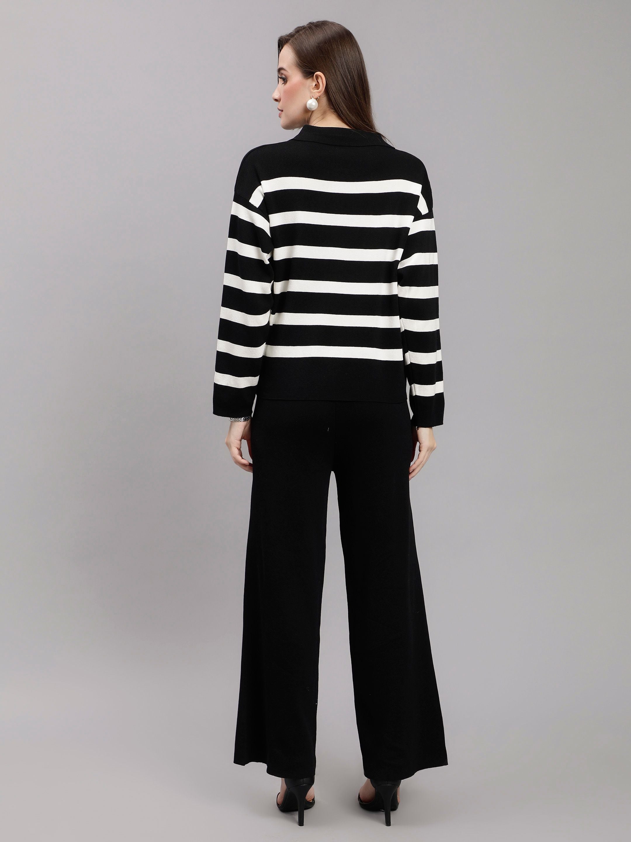 Striped Knitted Two Piece Set