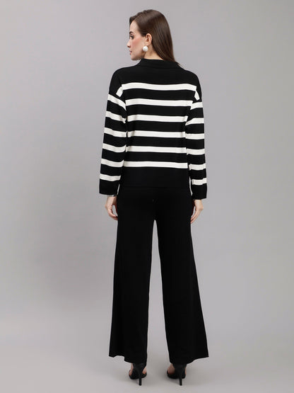 Striped Knitted Two Piece Set