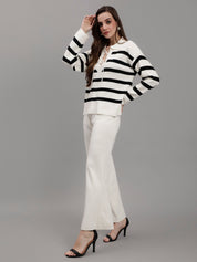 Striped Knitted Two Piece Set