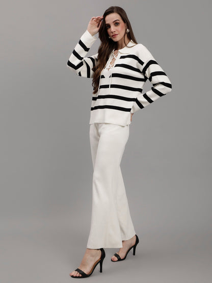 Striped Knitted Two Piece Set