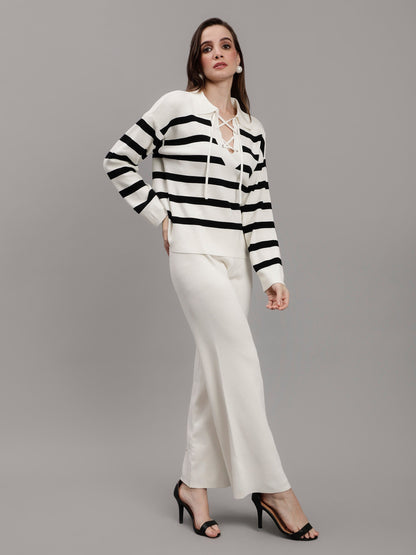 Striped Knitted Two Piece Set