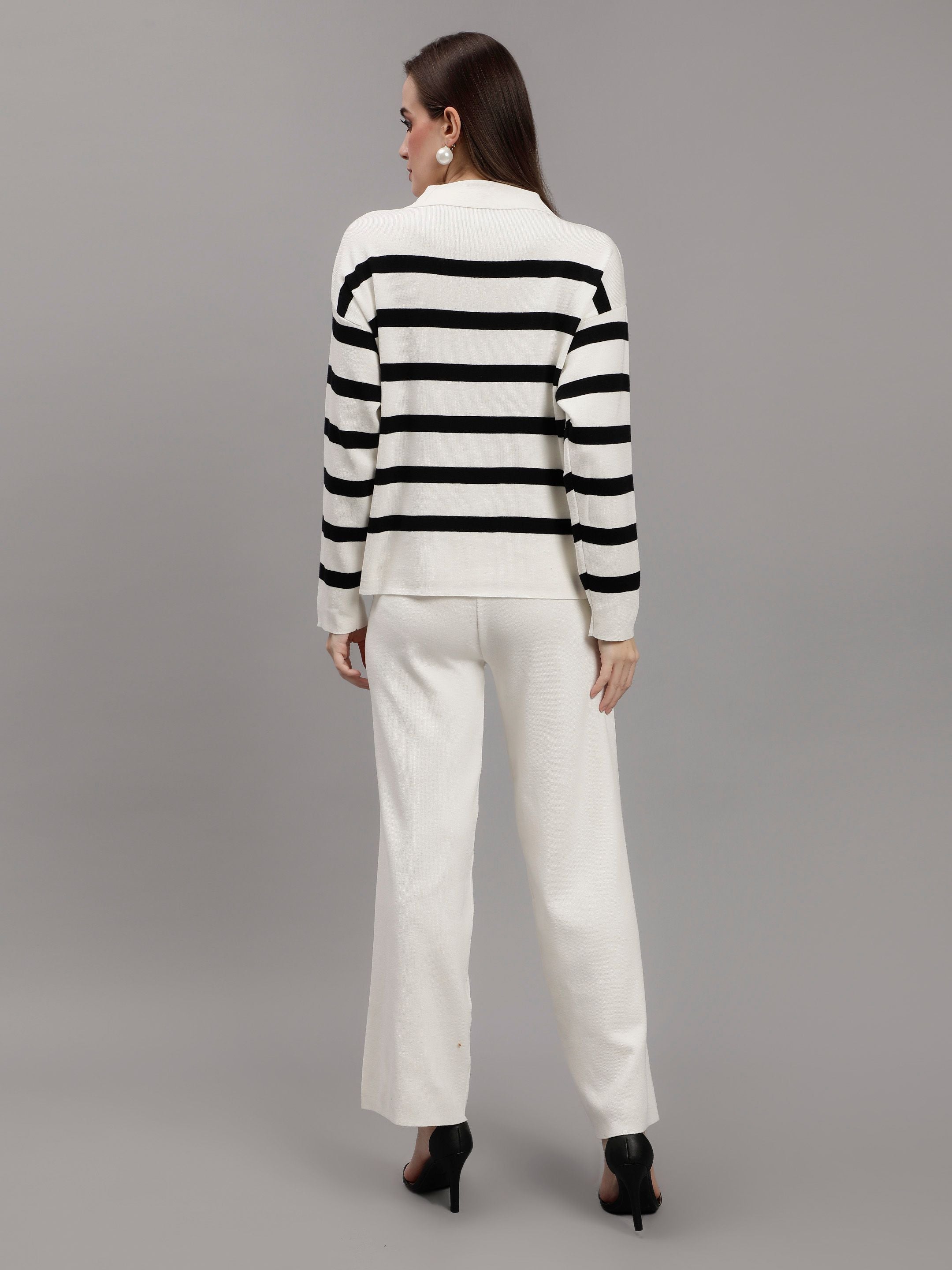 Striped Knitted Two Piece Set