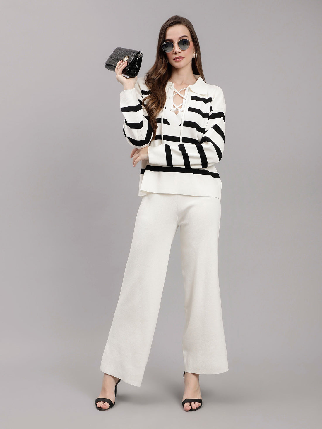Striped Knitted Two Piece Set