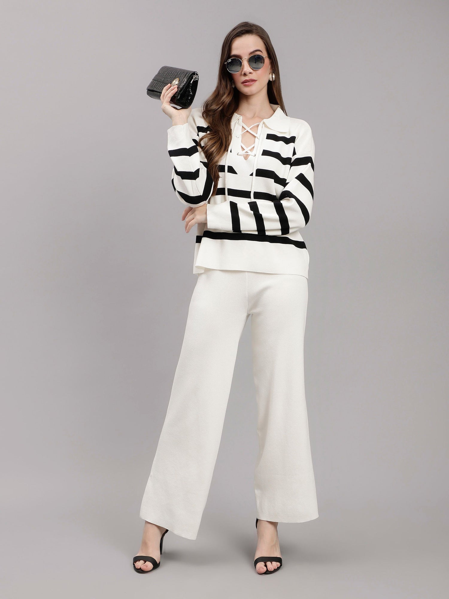 Striped Knitted Two Piece Set