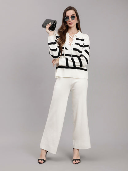 Striped Knitted Two Piece Set