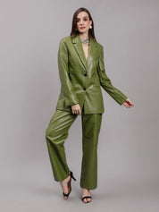 Faux Leather Formal Two Piece Set