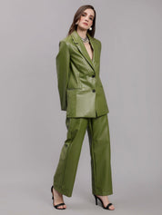 Faux Leather Formal Two Piece Set