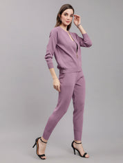 Front Zip Knitted Three Piece Set