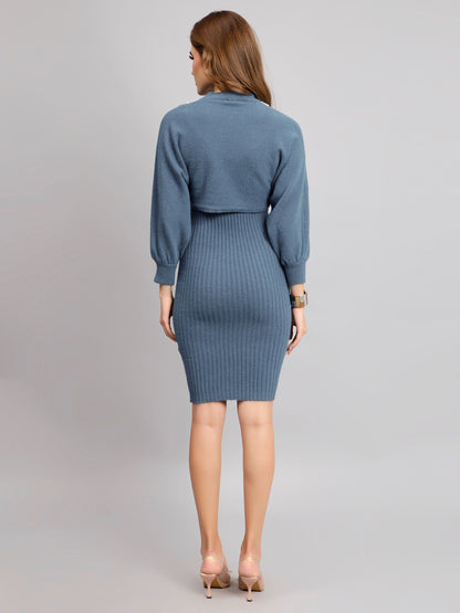 Pearl Embellished Winter Knitted Two-Piece Set