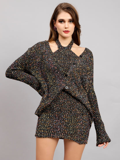 Stylish Knitted Three-Piece Set