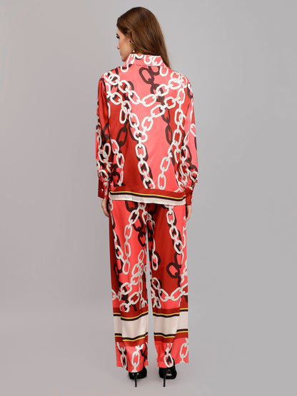 Chain Print Two-Piece Set