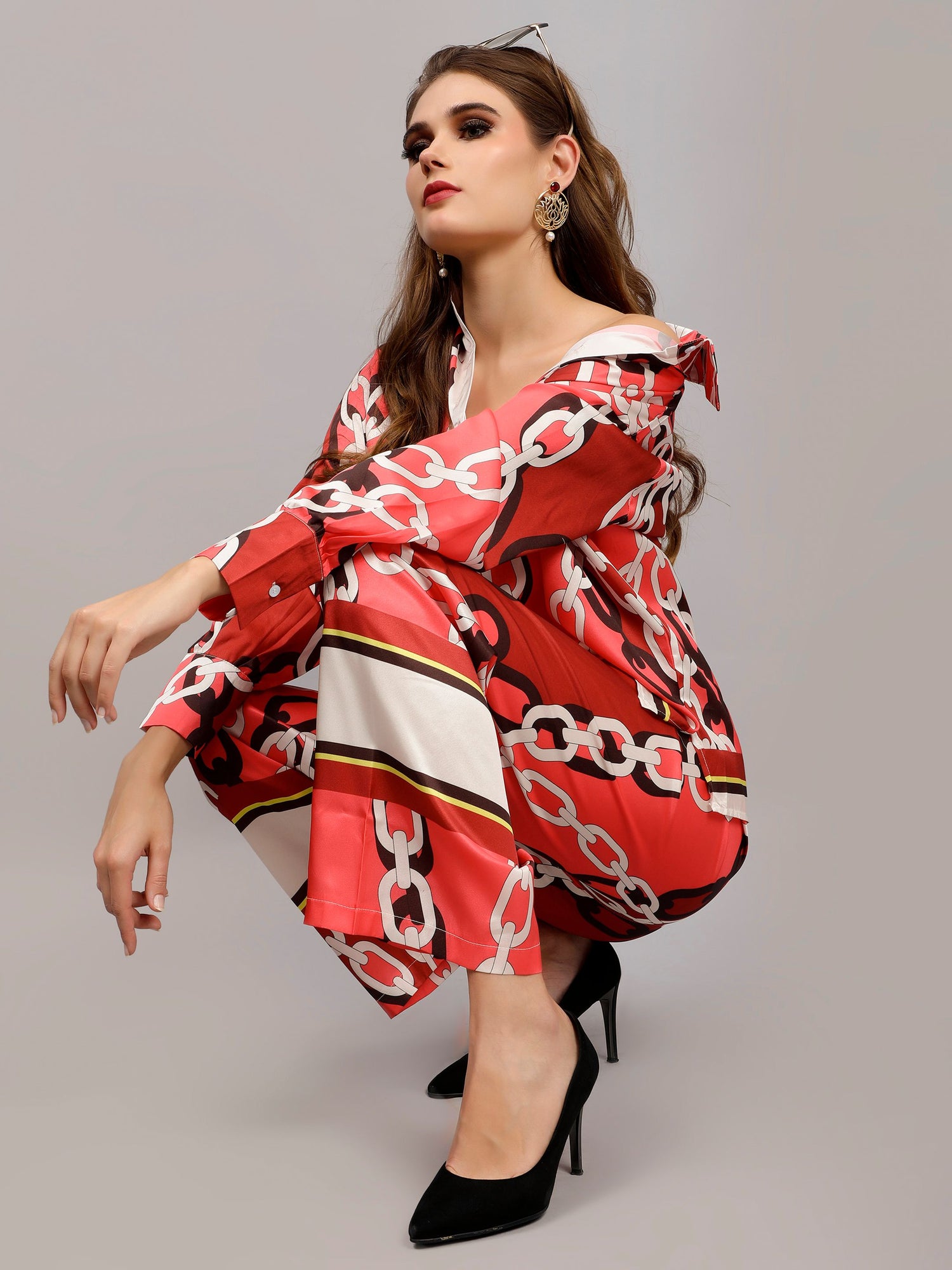 Chain Print Two-Piece Set