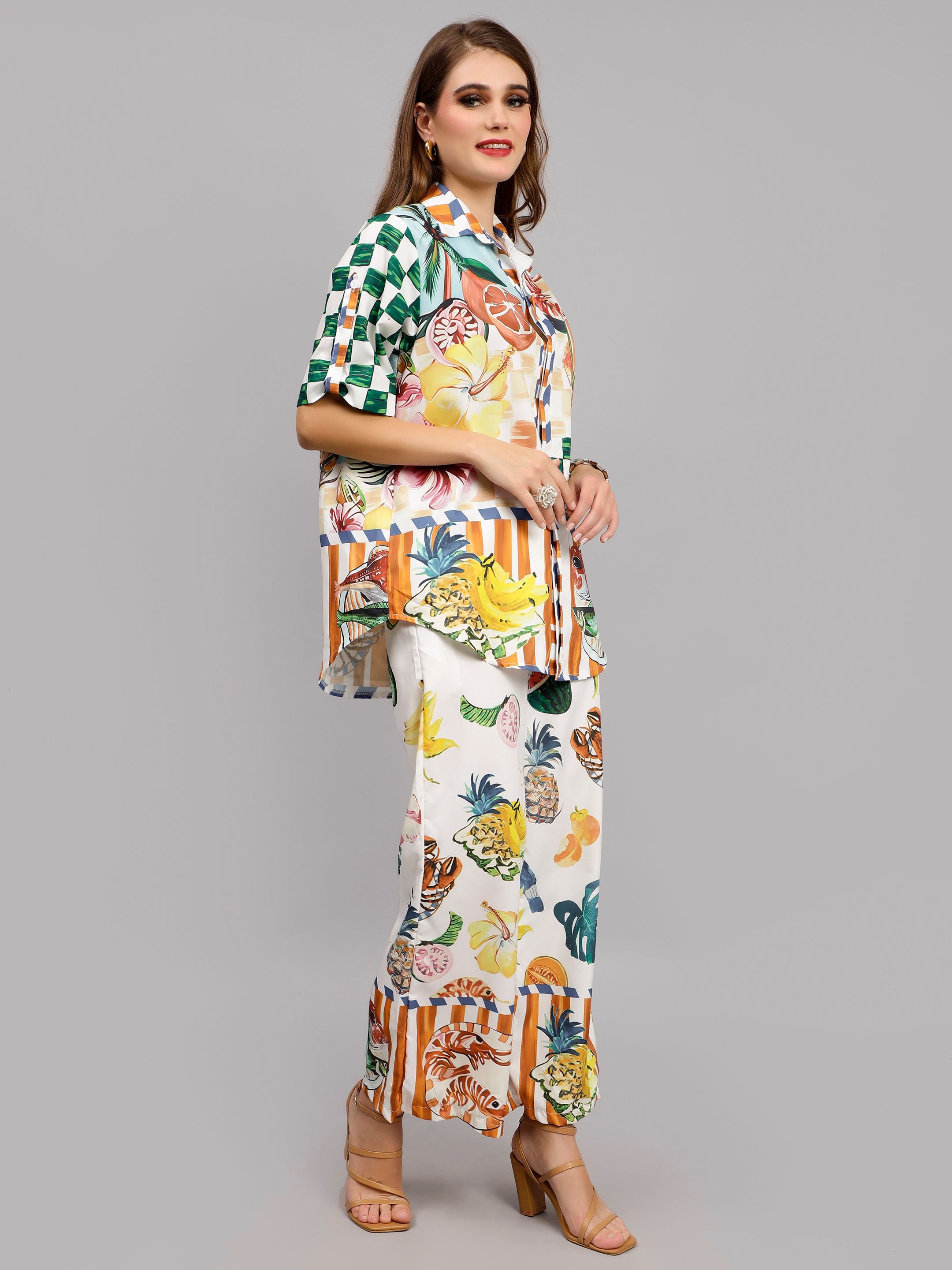 Tropical Fruit Printed Two-Piece Set
