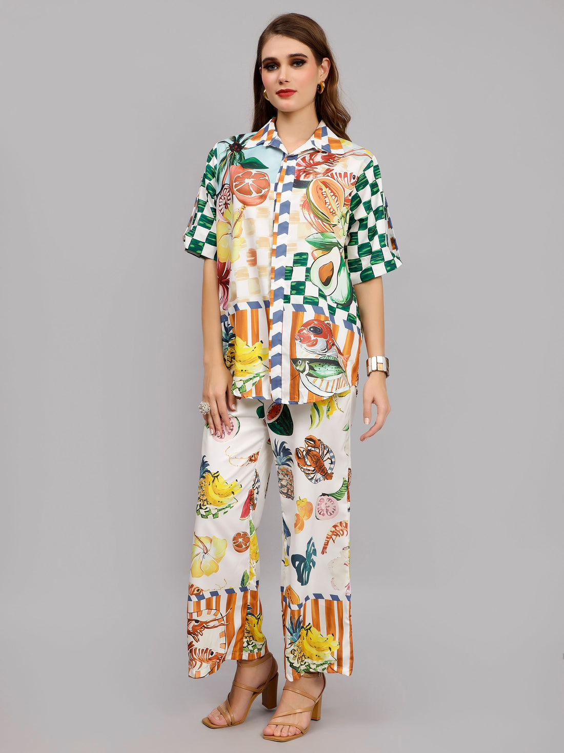 Tropical Fruit Printed Two-Piece Set