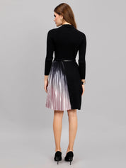 Winter Ribbed Pleated Dress
