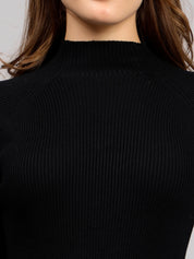 Winter Ribbed Pleated Dress