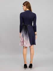 Winter Ribbed Pleated Dress