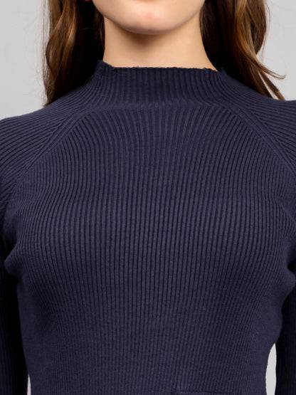 Winter Ribbed Pleated Dress