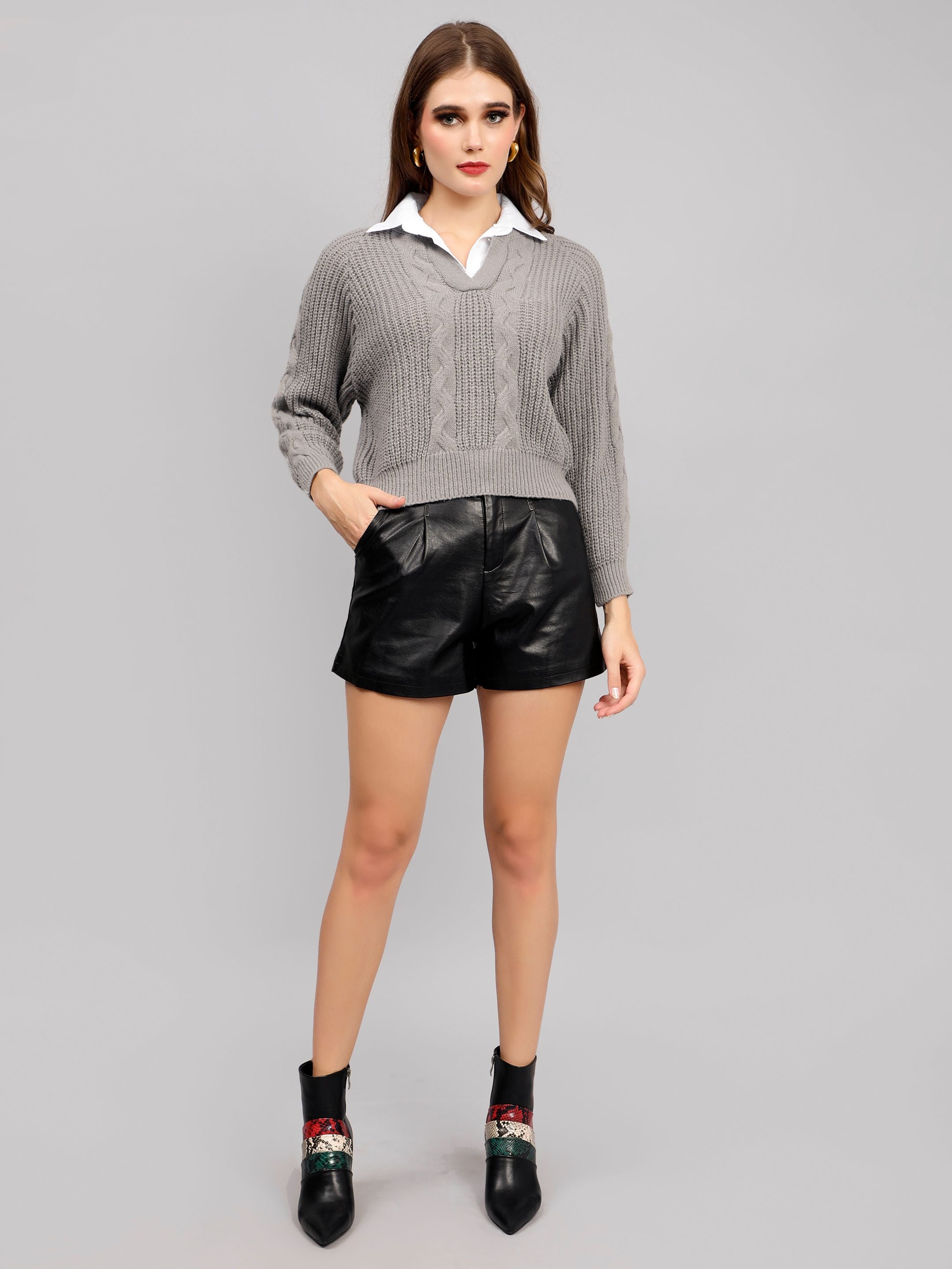 Cable Knit Woolen Cardigan