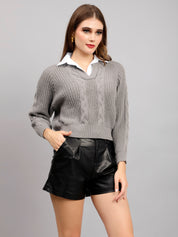 Cable Knit Woolen Cardigan