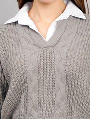 Cable Knit Woolen Cardigan