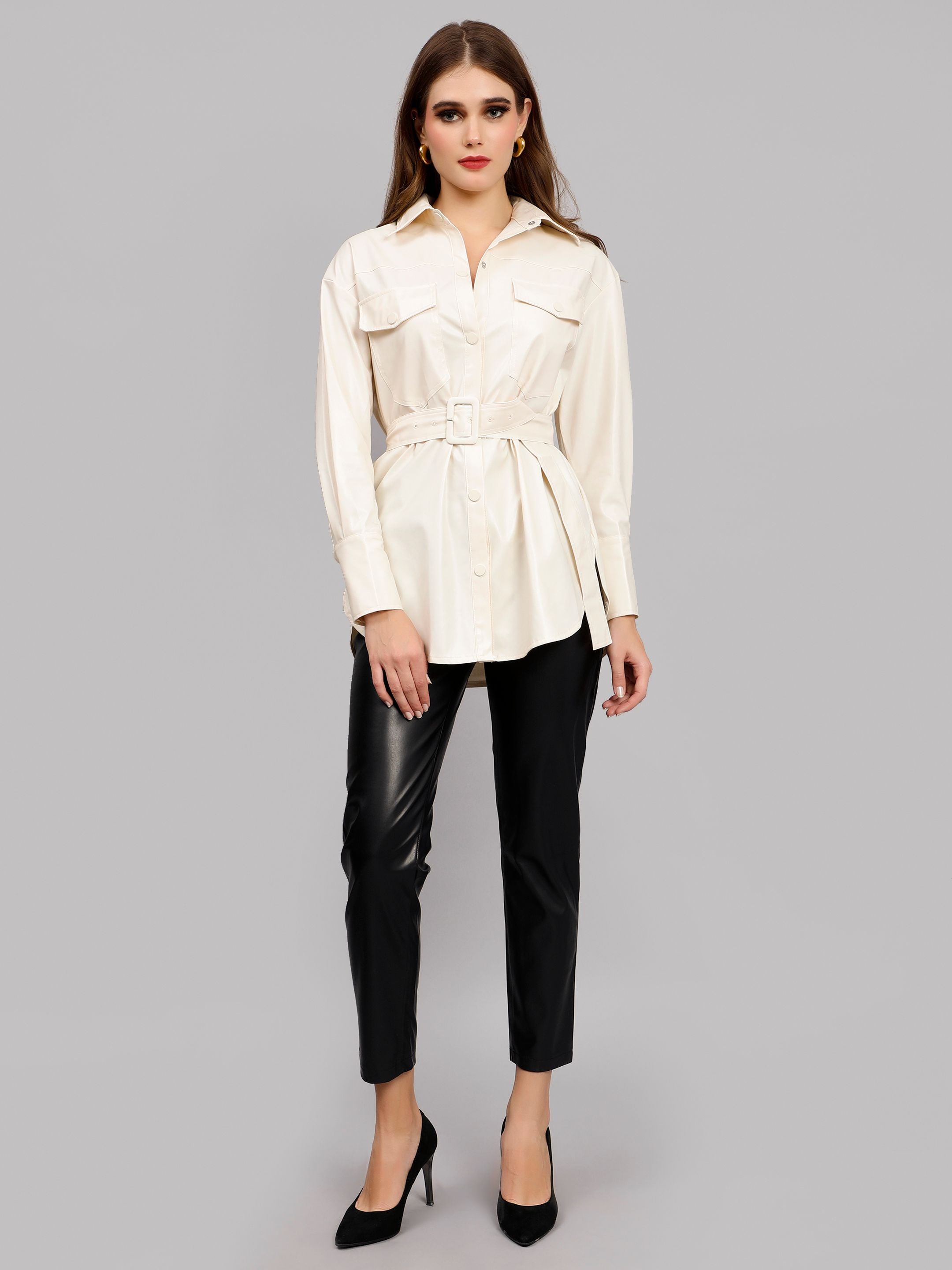 Faux Leather Winter Shirt/Dress