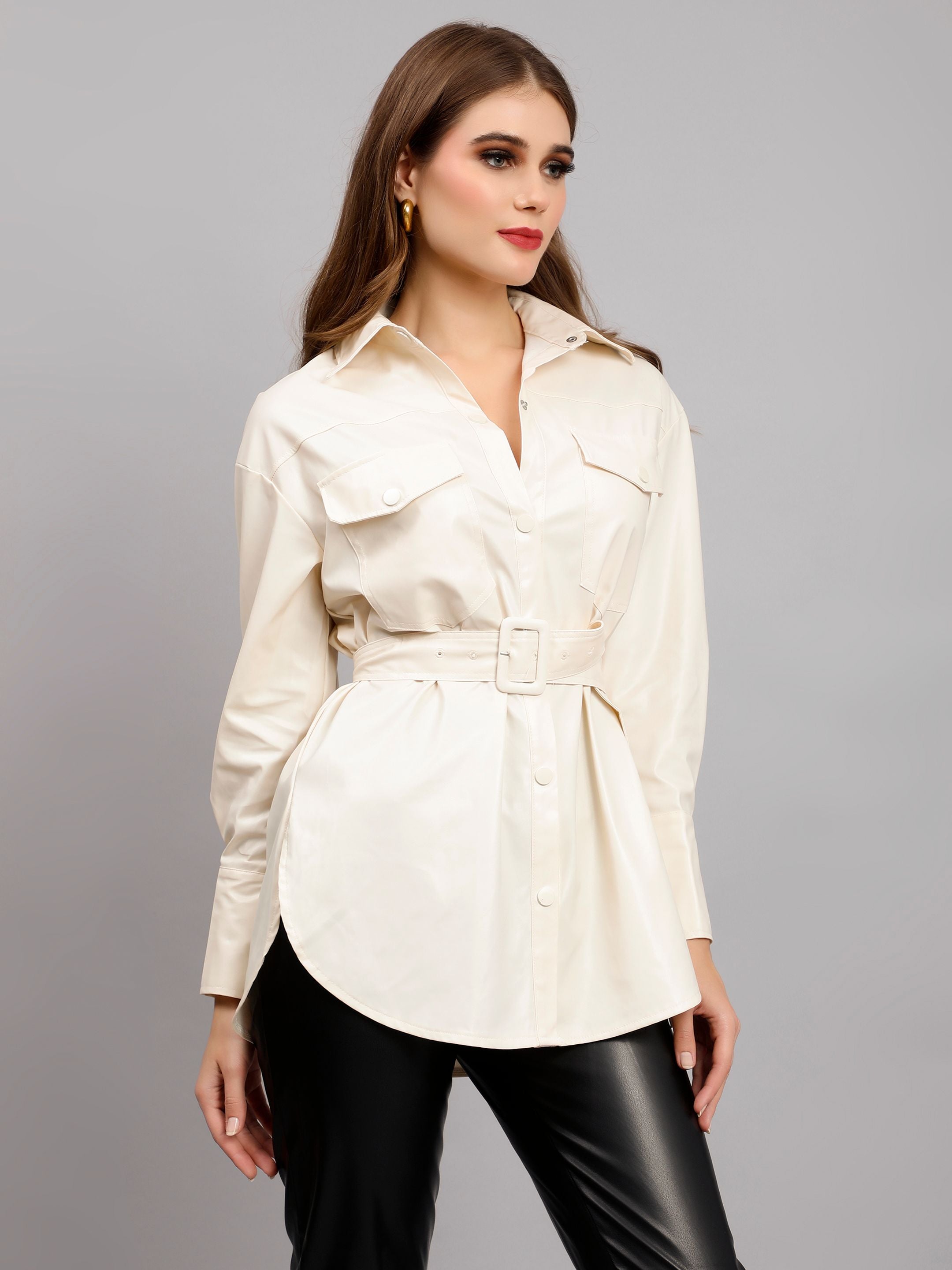 Faux Leather Winter Shirt/Dress