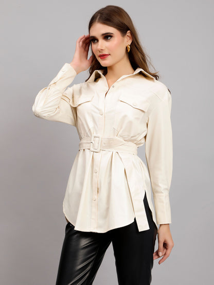 Faux Leather Winter Shirt/Dress