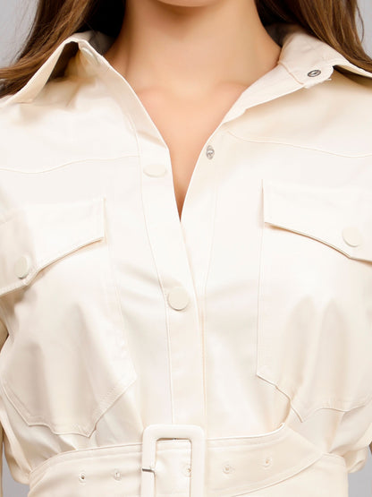 Faux Leather Winter Shirt/Dress