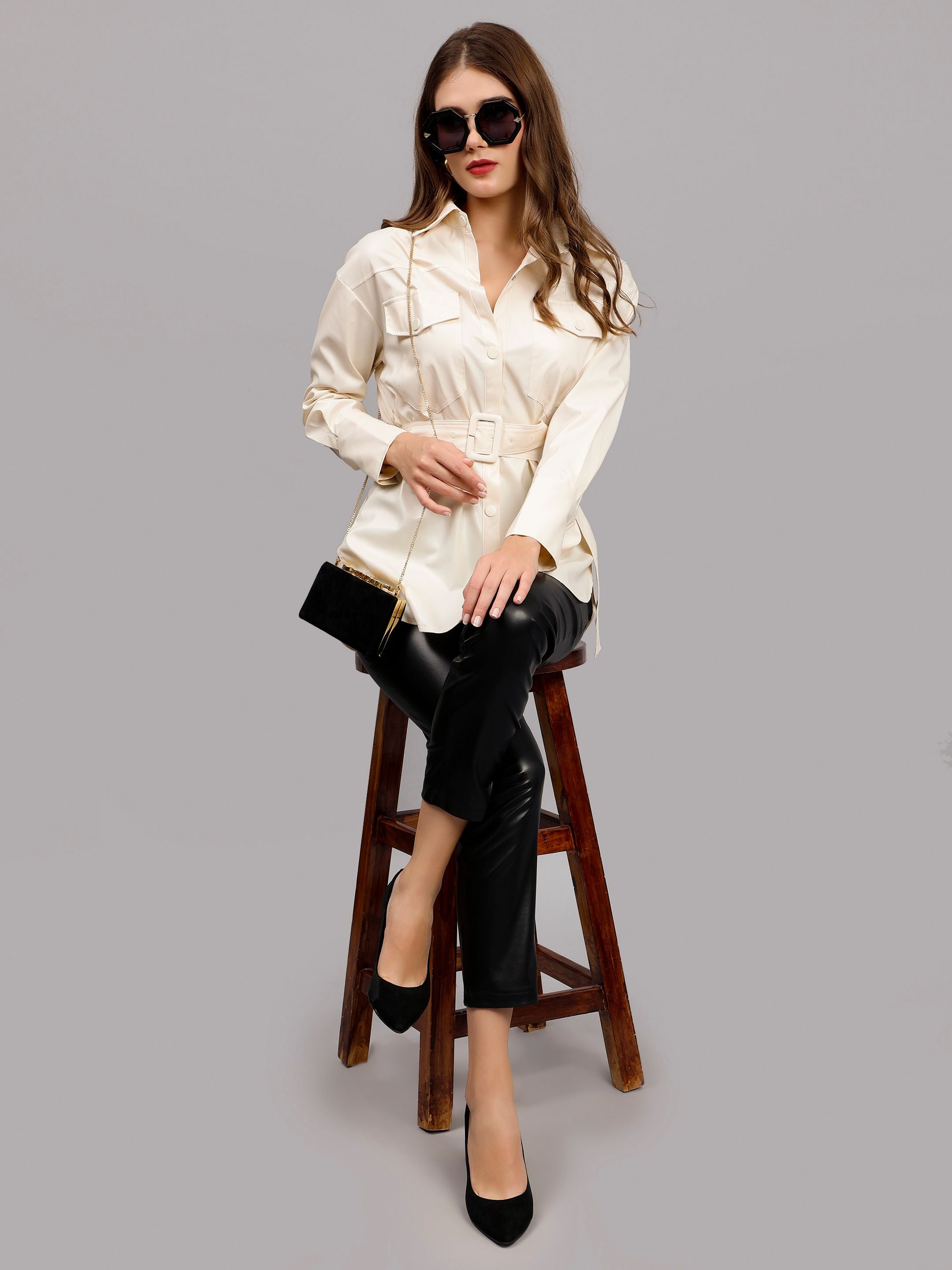 Faux Leather Winter Shirt/Dress