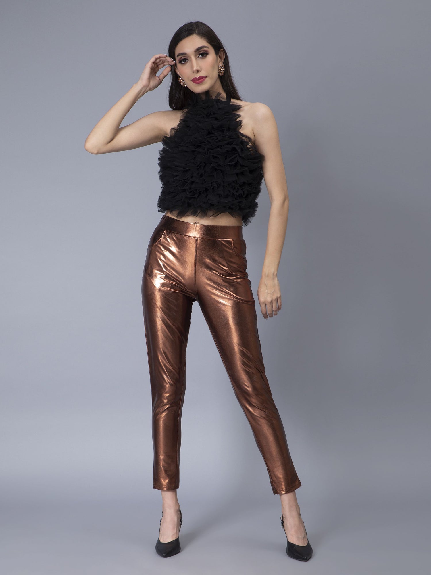 Metallic Slim Fit Pant