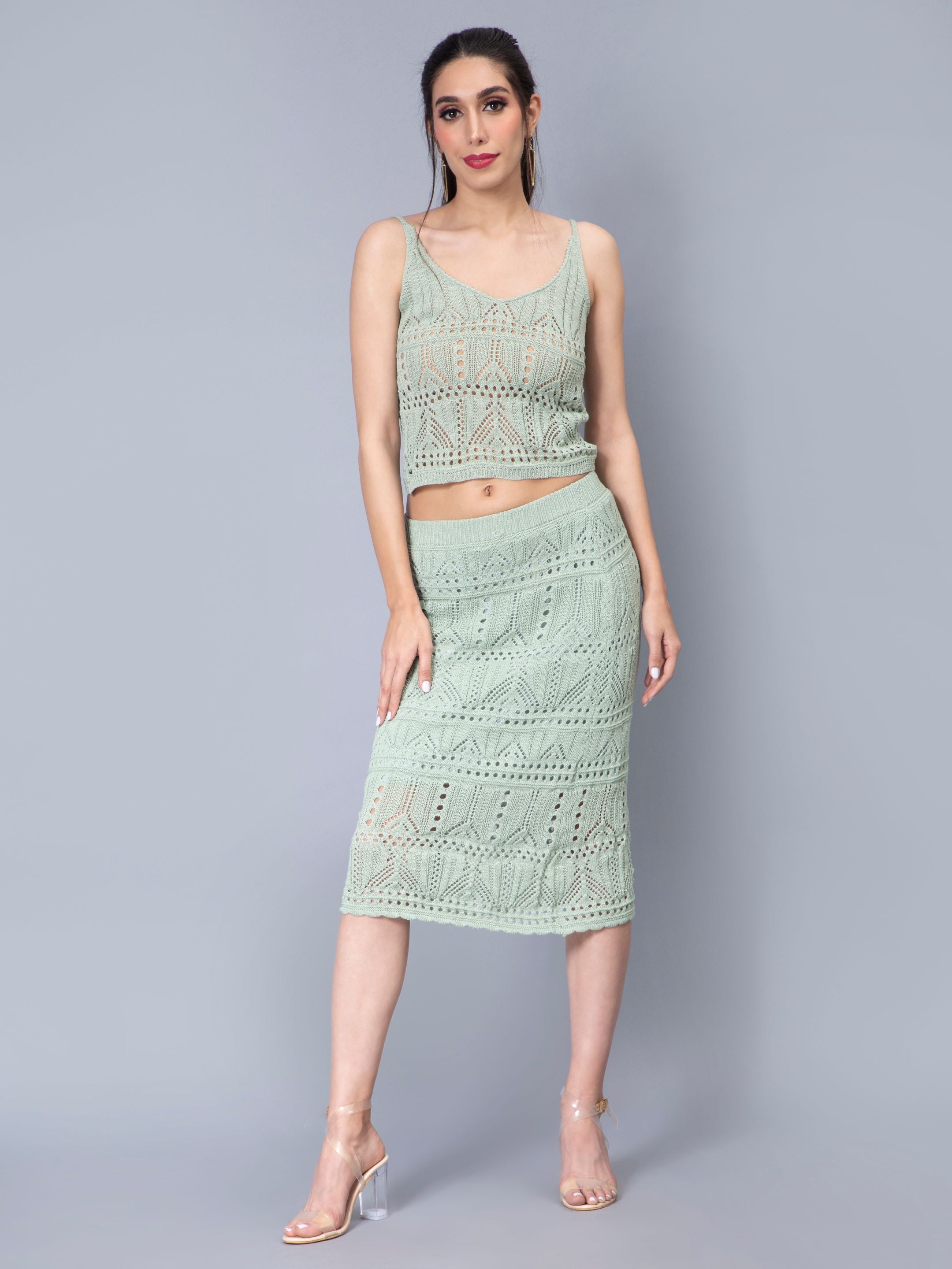Crochet Cami and Skirt Two Piece set