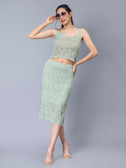 Crochet Cami and Skirt Two Piece set