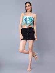 Print Handkerchief Flap Cami Top