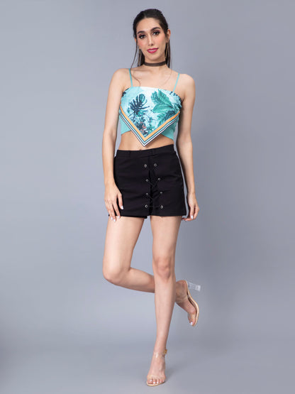 Print Handkerchief Flap Cami Top