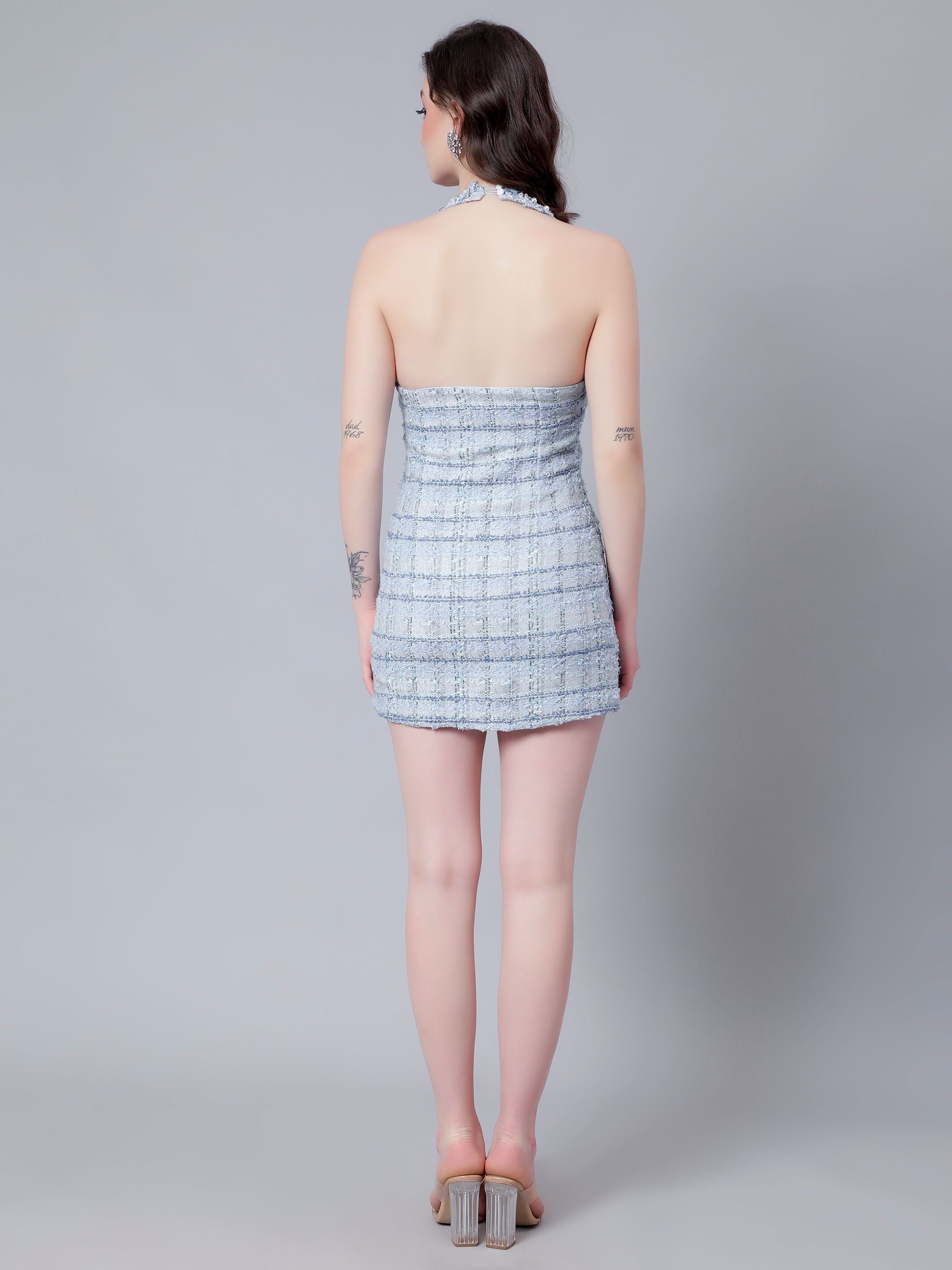 Plaid Tweed Short Dress