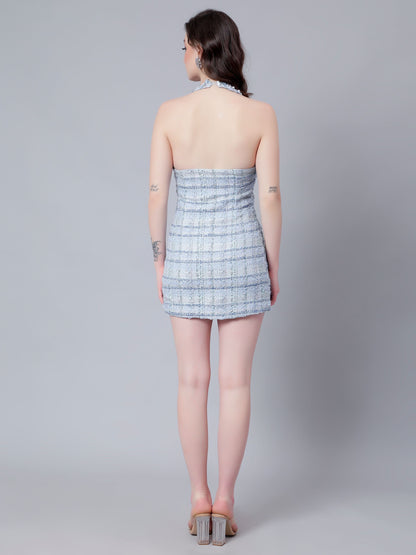 Plaid Tweed Short Dress
