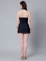 Halter Zipper Mini Dress