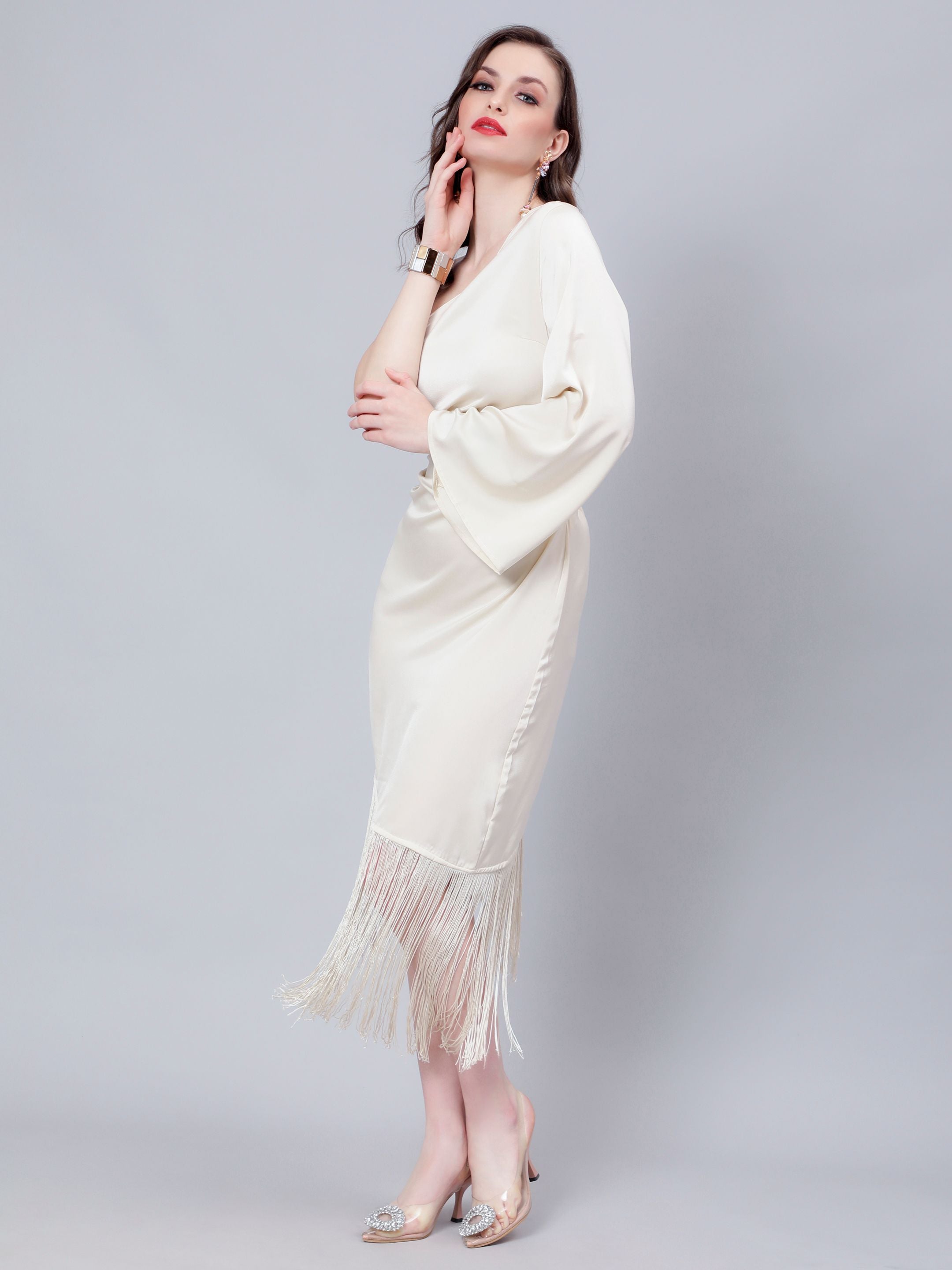 Fringe-Trimmed Party Dress