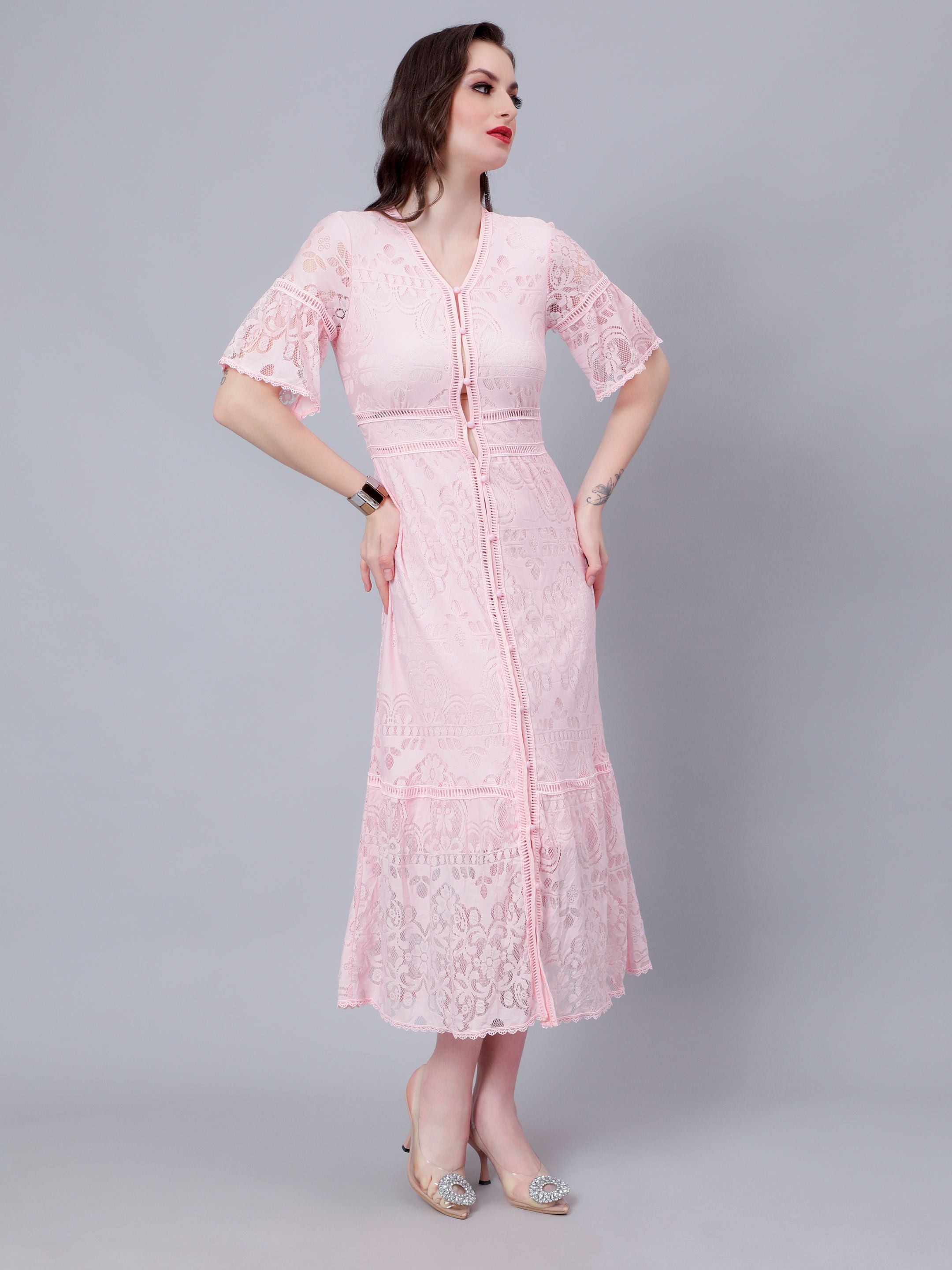 Retro Lace Swing Dress