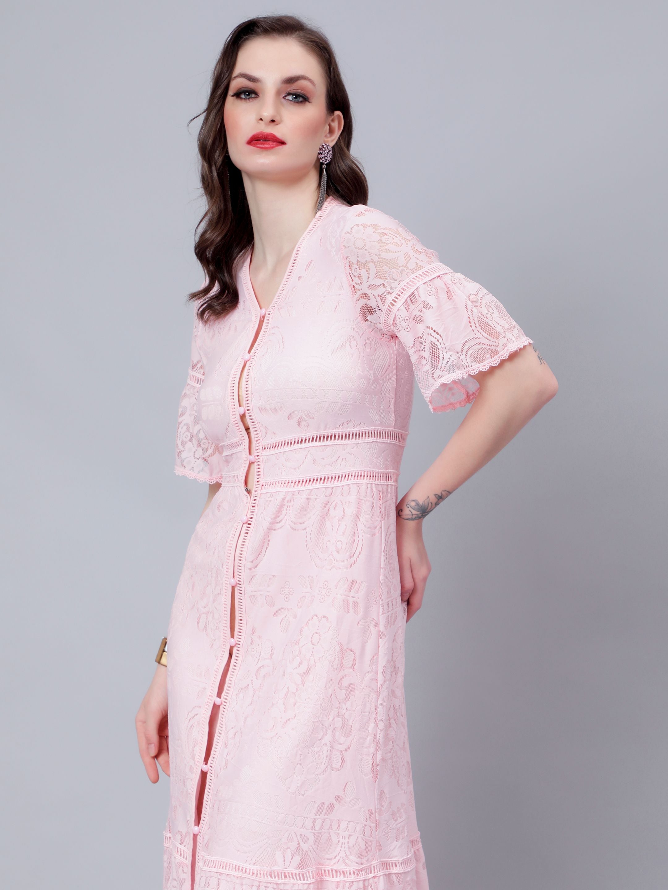 Retro Lace Swing Dress