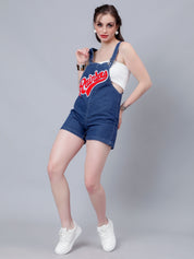 Embroidery Denim Playsuit