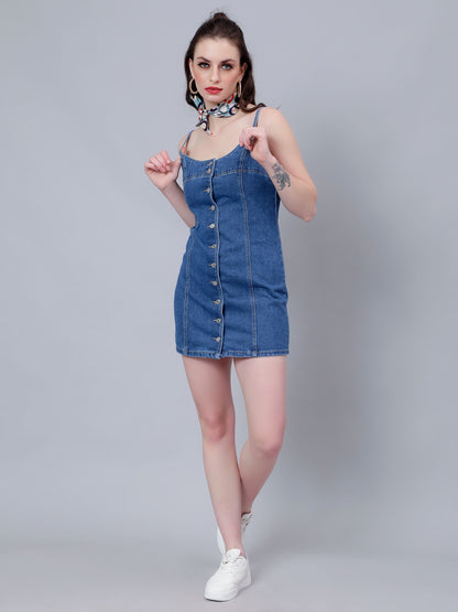 Buttoned Denim Dress