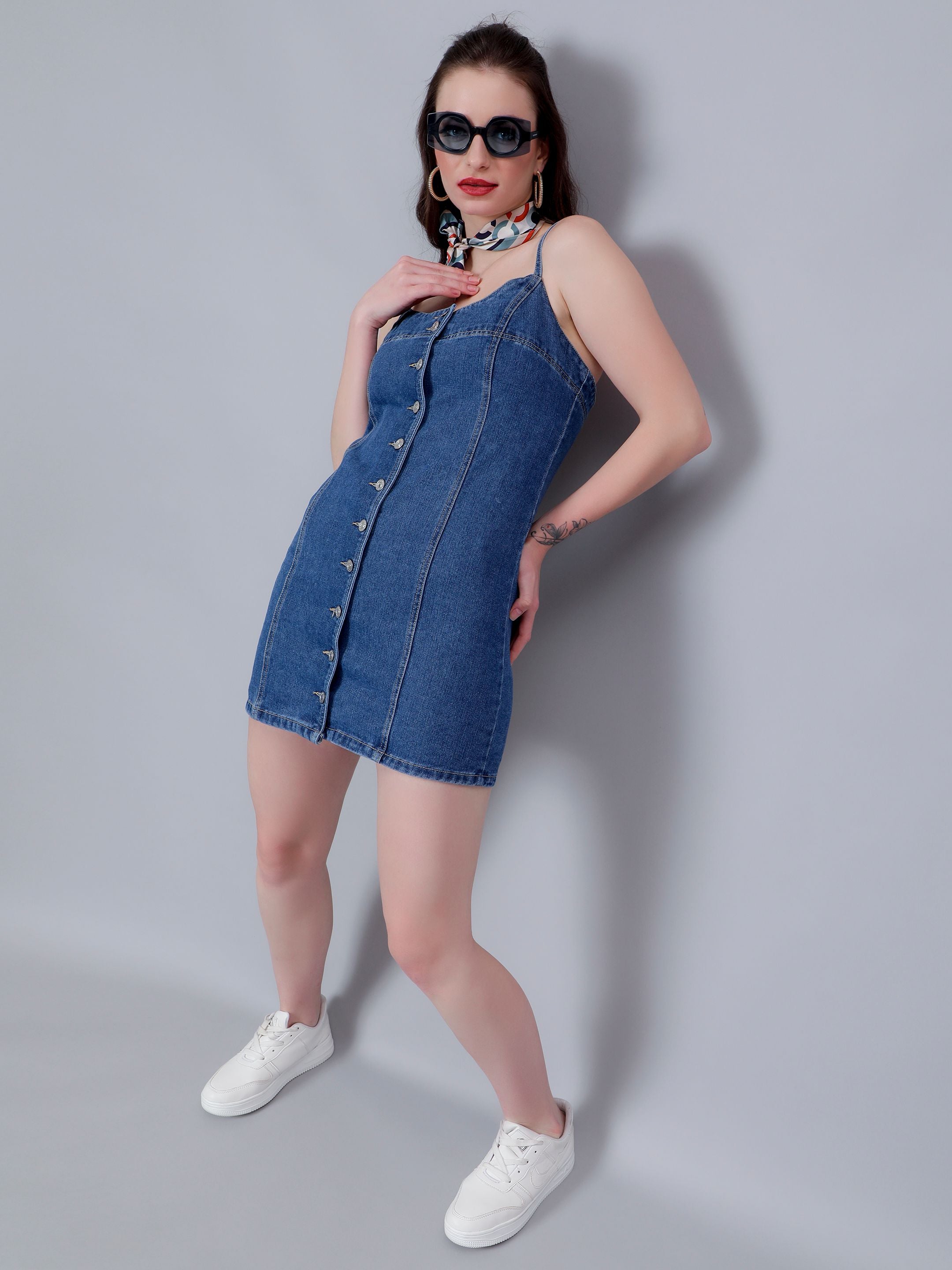 Buttoned Denim Dress