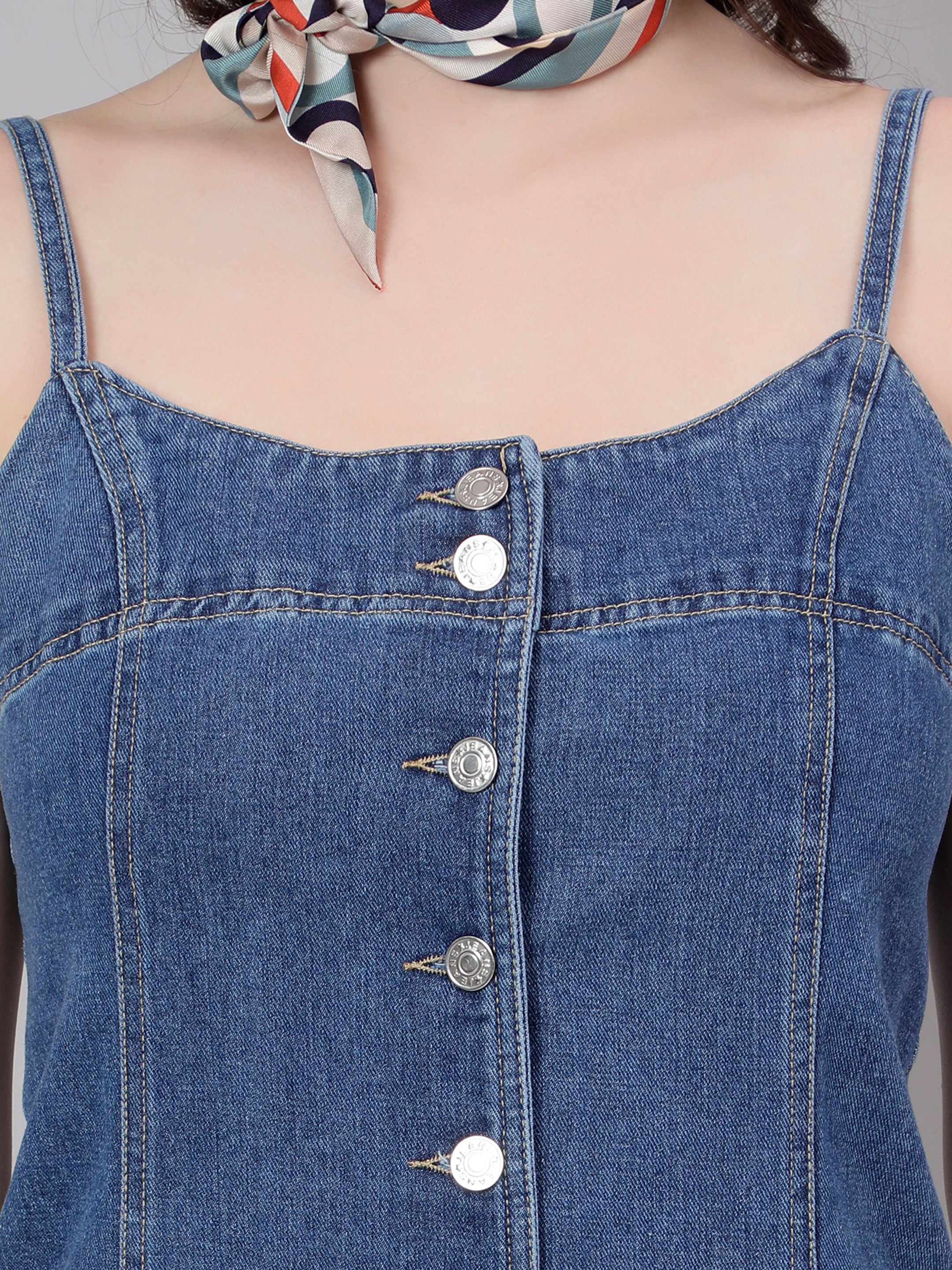 Buttoned Denim Dress