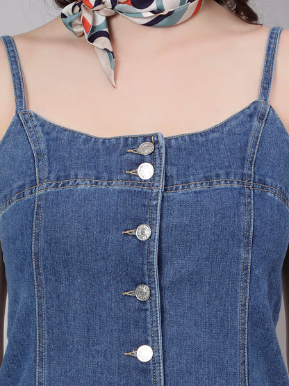 Buttoned Denim Dress