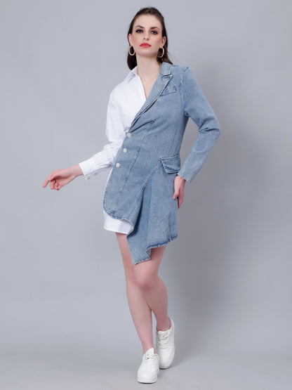 Asymmetrical Denim Shirt Dress